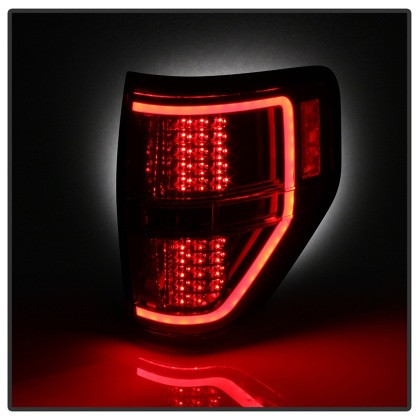 xTune Light Bar LED Tail Lights - Red Clear for 09-14 Ford F-150