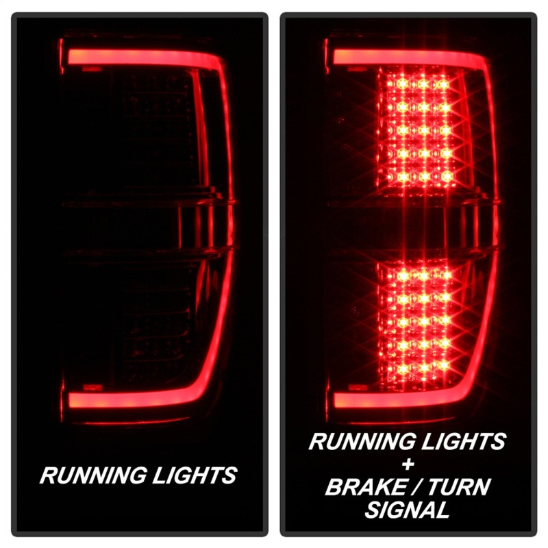 xTune Light Bar LED Tail Lights - Red Clear for 09-14 Ford F-150