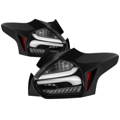 Spyder LED Tail Lights w/Indicator/Reverse - Black  for 15-17 Focus Hatchback