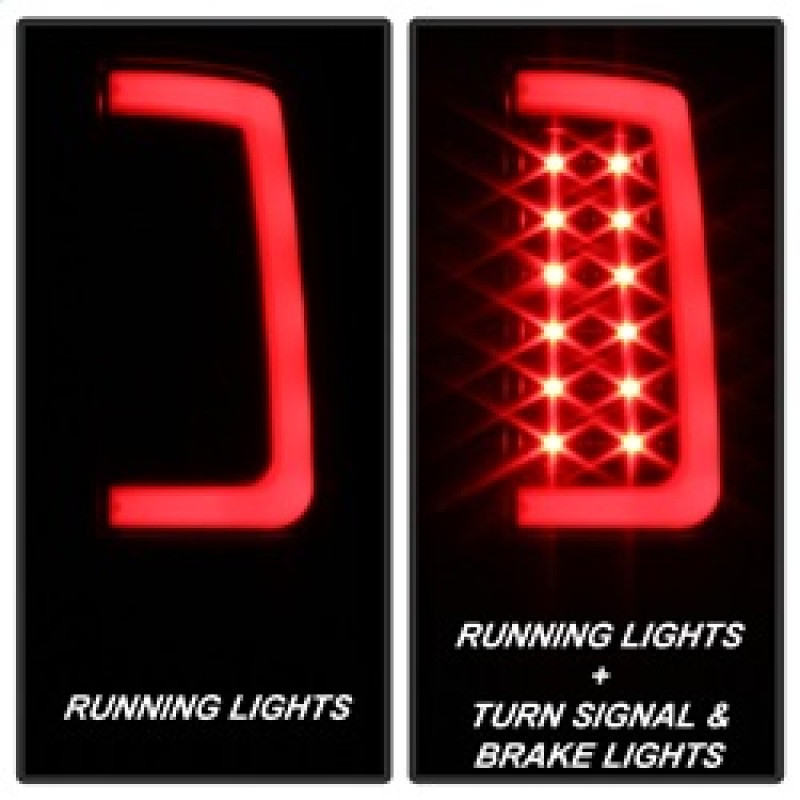 Spyder V2 Light Bar LED Tail Lights - Black for 07-13 GMC Sierra 1500