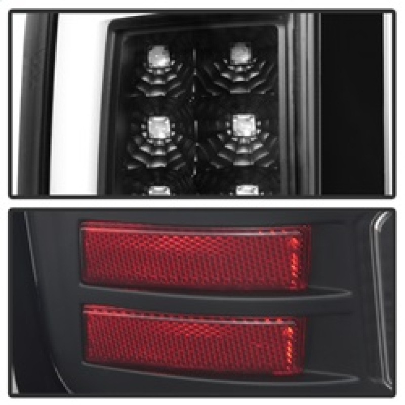 Spyder V2 Light Bar LED Tail Lights - Black for 07-13 GMC Sierra 1500