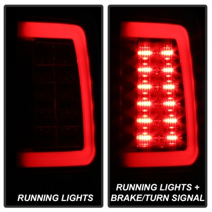 Spyder Light Bar LED Tail Lights - Black for 2013-2014 Dodge Ram