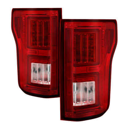Spyder Light Bar LED Tail Lights - Red Clear for 2015-2017 Ford F150