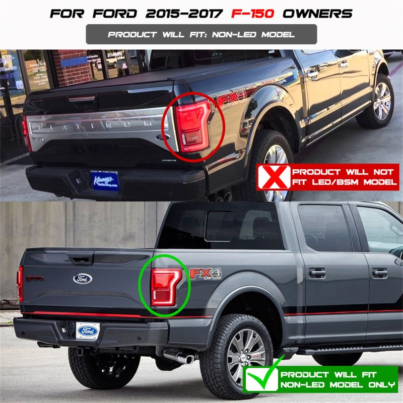 Spyder Light Bar LED Tail Lights - Red Clear for 2015-2017 Ford F150