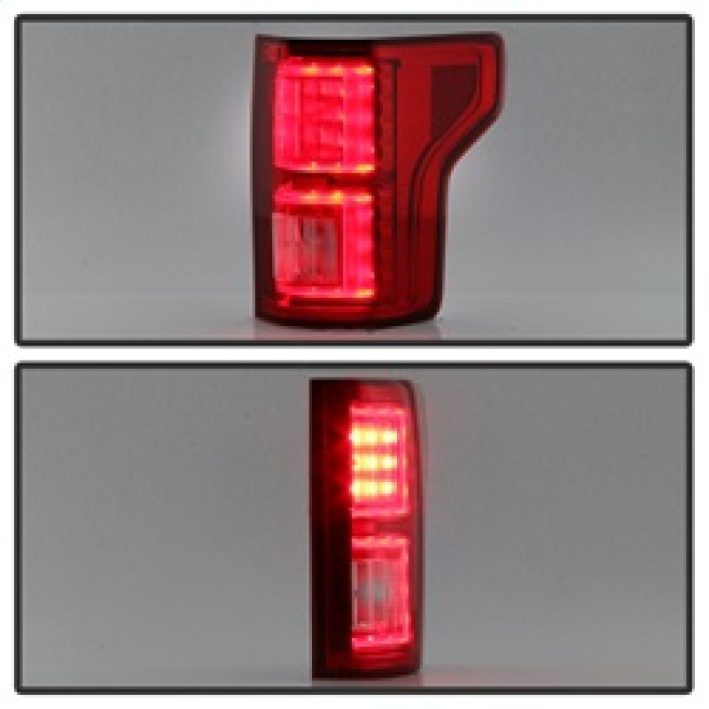 Spyder Light Bar LED Tail Lights - Red Clear for 2015-2017 Ford F150