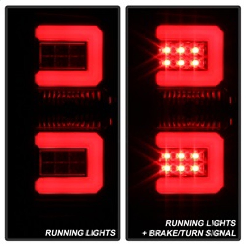 Spyder Light Bar LED Tail Lights - Black Smoke for 16-17 Chevy Silverado