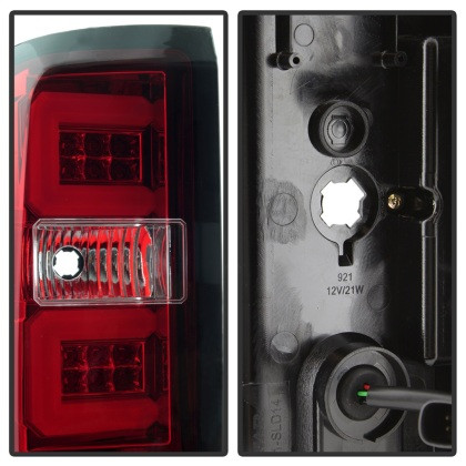 Spyder Light Bar LED Tail Lights - Red Clear for 2016-2017 Chevy Silverado