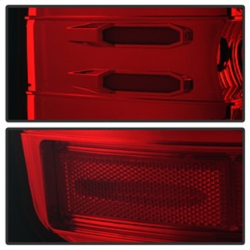 Spyder Light Bar LED Tail Lights - Red Clear for 2016-2017 Chevy Silverado