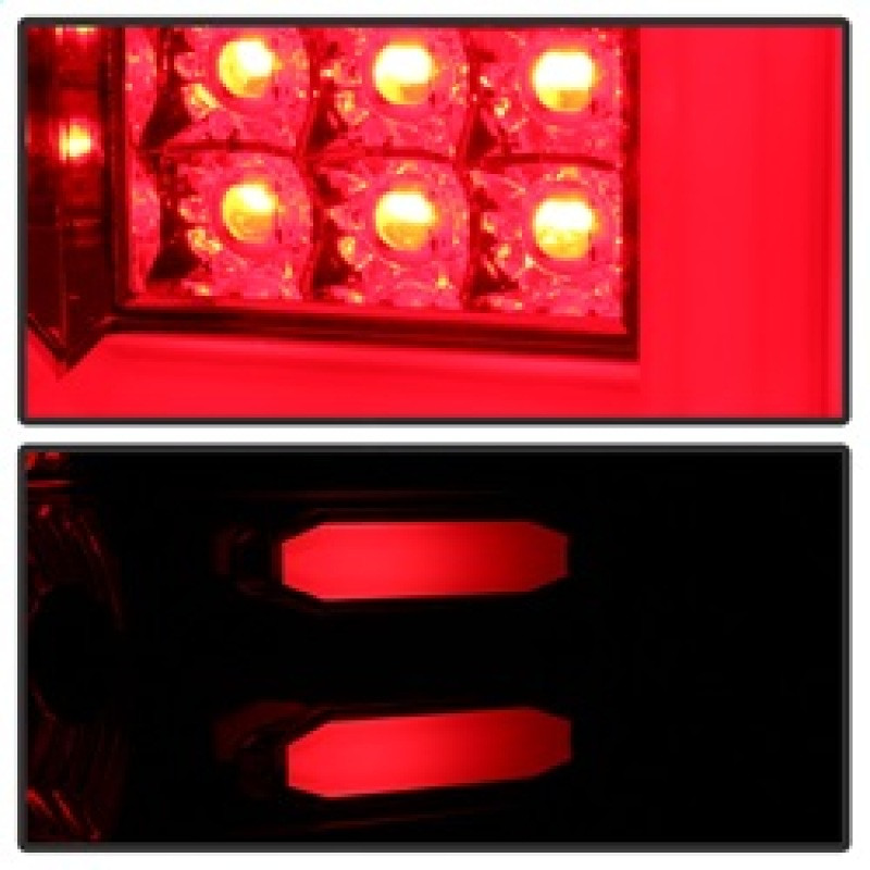 Spyder Light Bar LED Tail Lights - Red Clear for 2016-2017 Chevy Silverado
