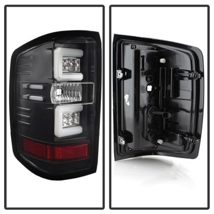 Spyder Light Bar LED Tail Lights - Black for 2016-2017 Chevy Silverado