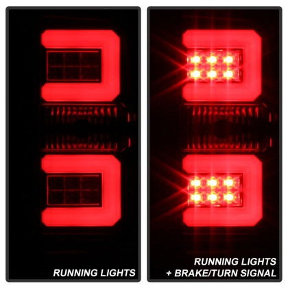 Spyder Light Bar LED Tail Lights - Black for 2016-2017 Chevy Silverado