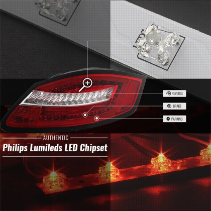 Spyder LED Tail Lights - Red Clear for 06-08 Porsche 987 Cayman / 05-08 Boxster