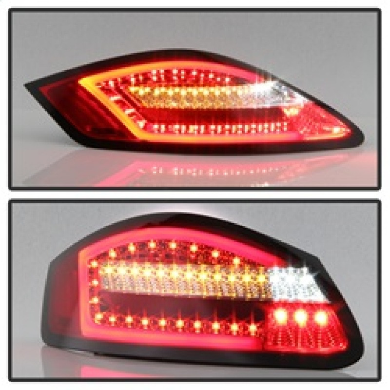 Spyder LED Tail Lights - Red Clear for 06-08 Porsche 987 Cayman / 05-08 Boxster