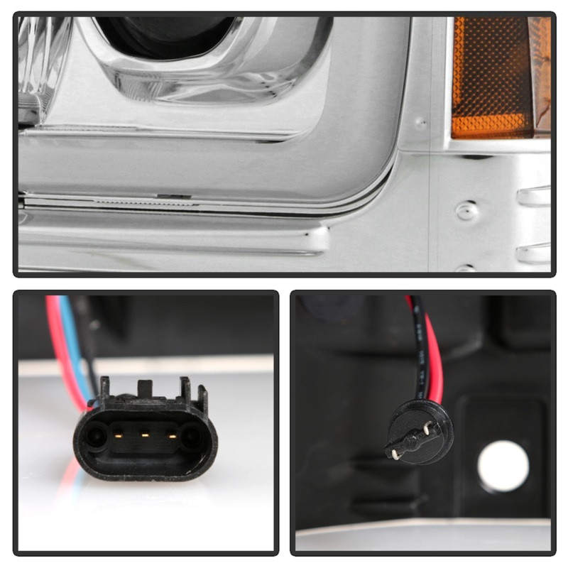 Spyder Power LED Module Proj. Headlights-Chrome for 05-07 F250/350/450 Platinum