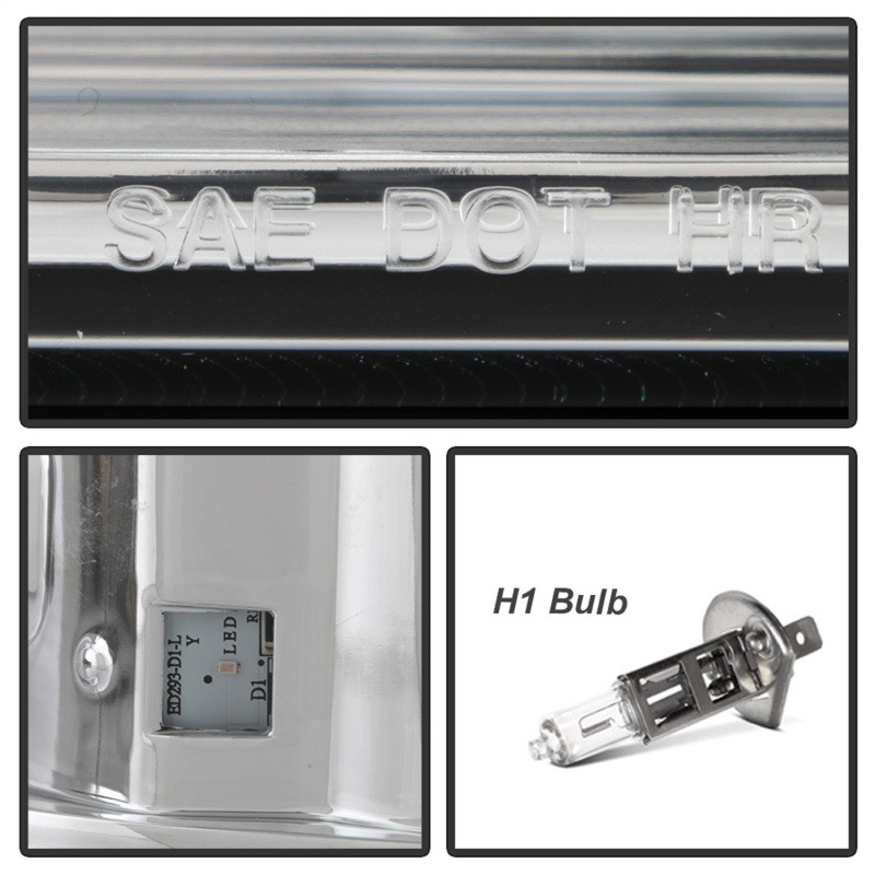 Spyder Power LED Module Proj. Headlights-Chrome for 05-07 F250/350/450 Platinum