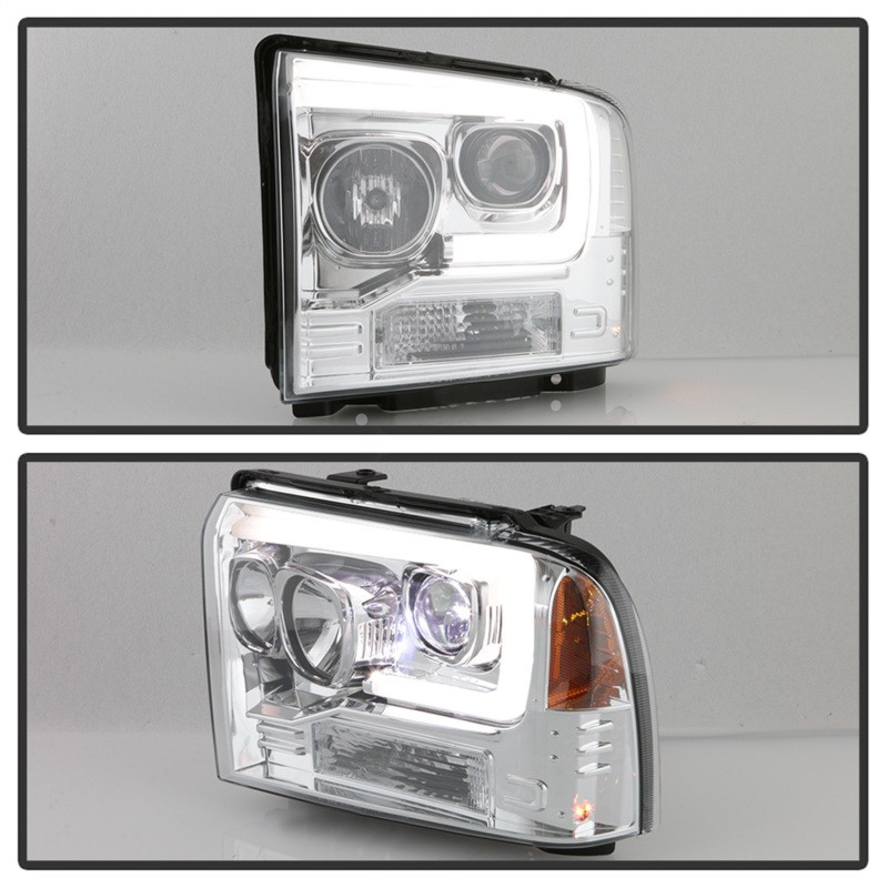 Spyder Power LED Module Proj. Headlights-Chrome for 05-07 F250/350/450 Platinum