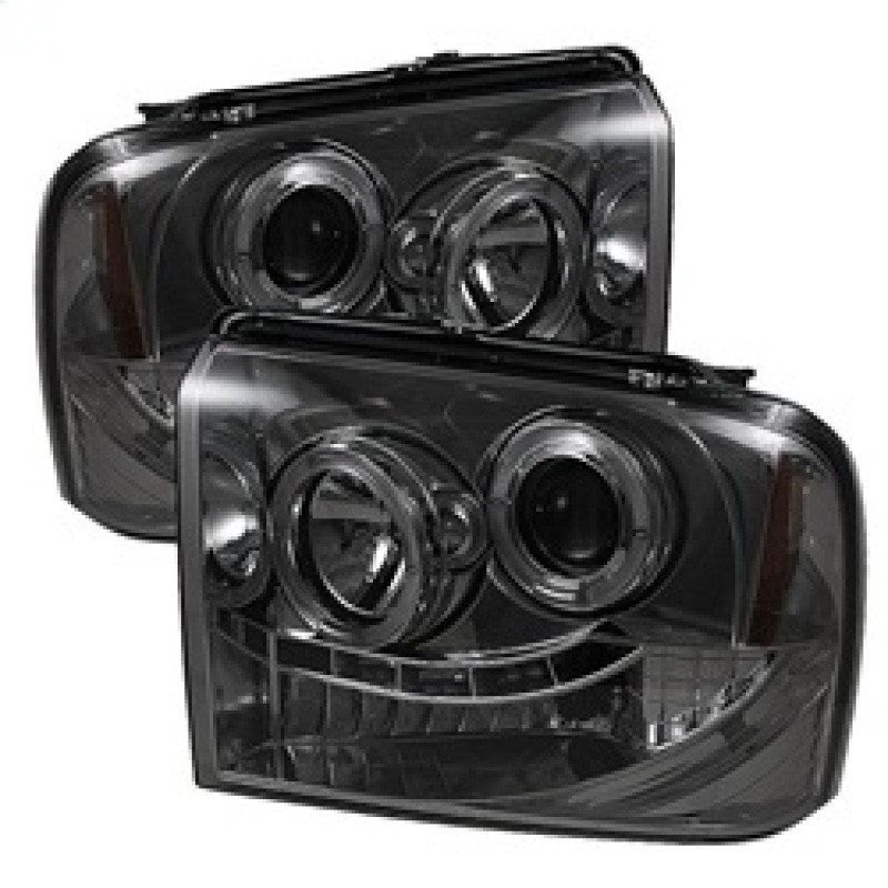 Spyder Projector Headlights LED Halo Smoke for 05-07 Ford F250/350 Super Duty