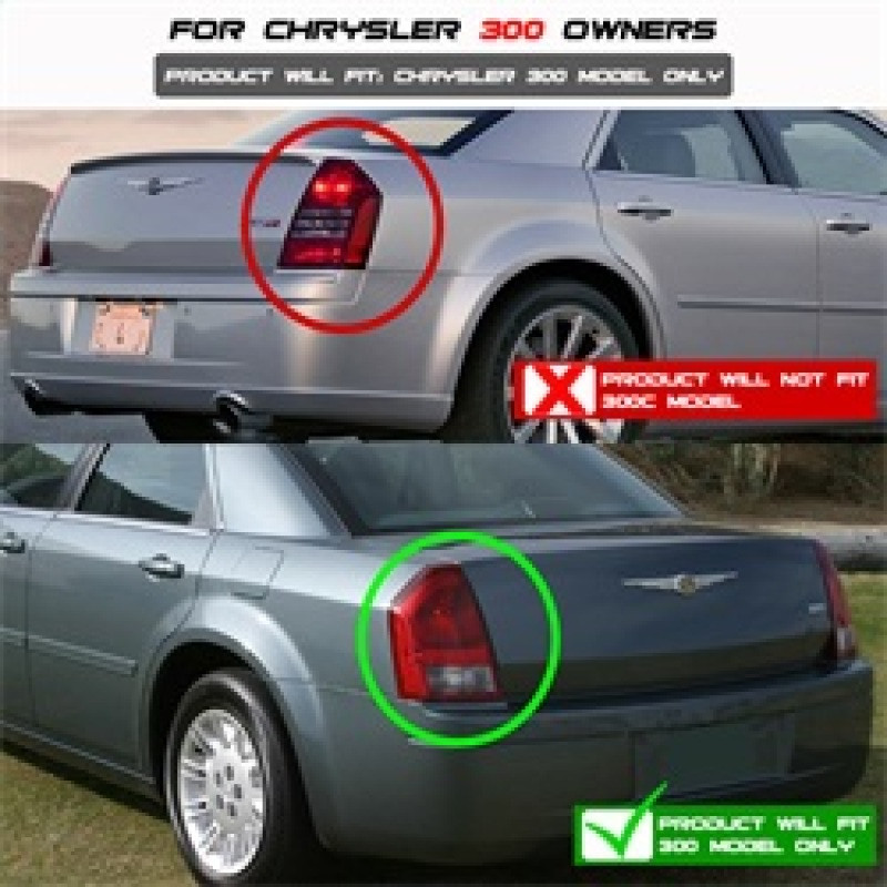 Spyder Spyder V2 Light Bar LED Tail Lights - Black  for 05-07 Chrysler 300