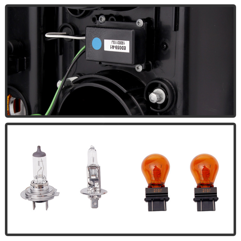 Spyder Projector Headlights Light Bar DRL Black for 2014-16 Silverado 2500 HD