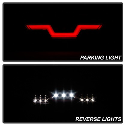 Spyder LED Reverse Lights - Black Smoke w/ Red Bar for 15-16 Ford Mustang