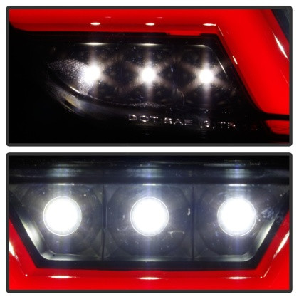 Spyder LED Reverse Lights - Black Smoke w/ Red Bar for 15-16 Ford Mustang