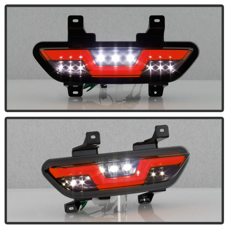 Spyder LED Reverse Lights - Black Smoke w/ Red Bar for 15-16 Ford Mustang