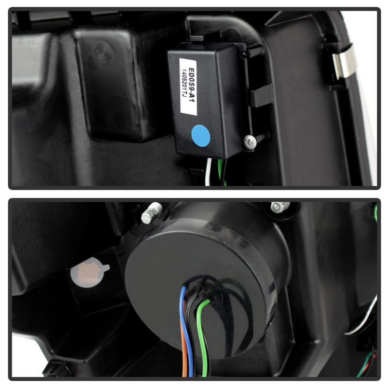 Spyder Projector Headlights Light Bar DRL Black for 13-14 Ford F150 Xenon Model