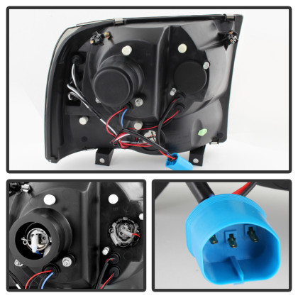 Spyder Projector Headlights Version 2 LED Halo LED Black Smoke for 99-04 F250