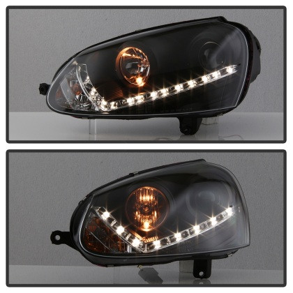 Spyder DRL Headlights Black for 06-09 VW GTI / 06-09 Jetta Xenon/HID Model Only