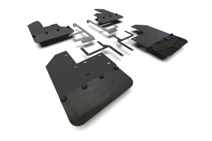 Rally Armor Black Mud Flap w/ Metallic Black Logo for 19-23 JT Gladiator