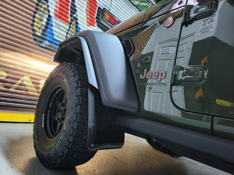 Rally Armor Black Mud Flap w/ Army Green Logo for 19-23 JT Gladiator