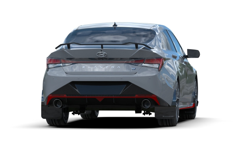 Rally Armor Black UR Mud Flap w/ Light Blue Logo for 2022 Elantra N & N Line