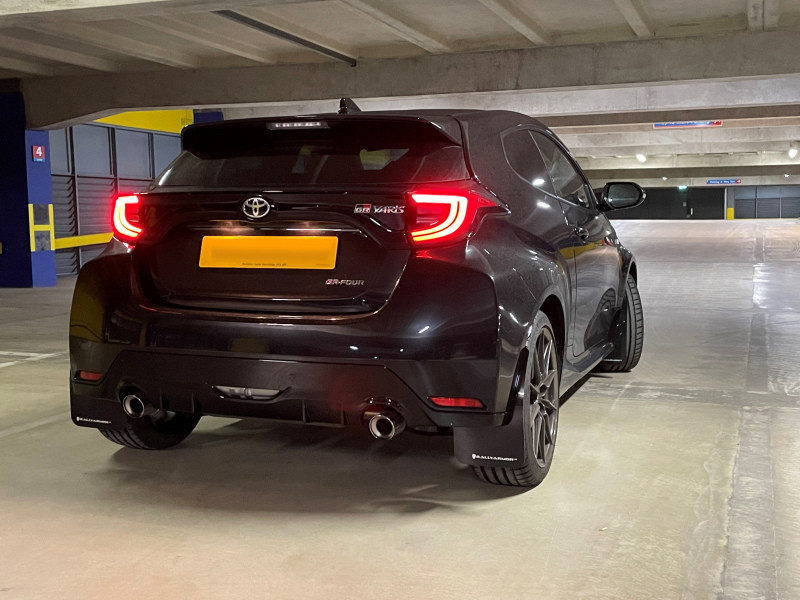 Rally Armor Black Mud Flap w/ Grey Logo for 20-22 Toyota GR Yaris Hatchback
