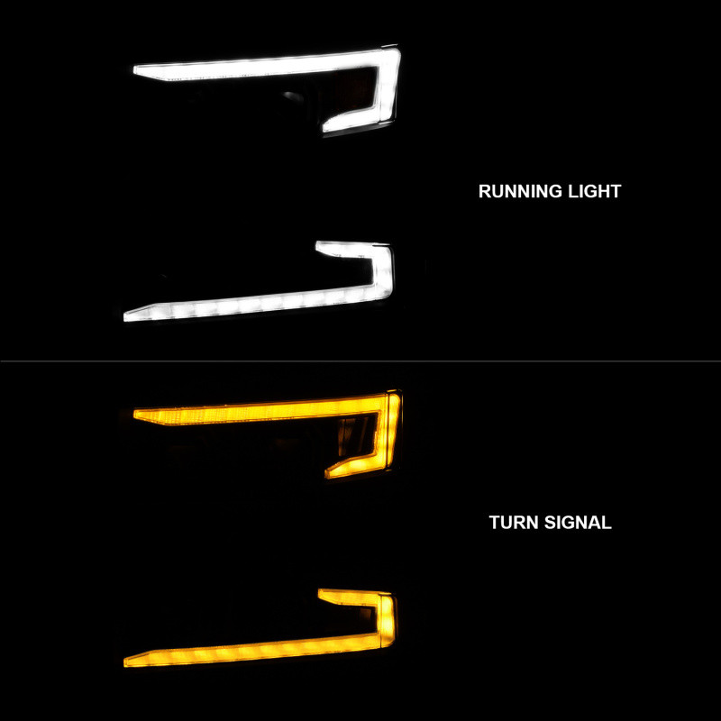 ANZO LED Projector Driver Side Headlight Black for 19-22 Silverado 1500