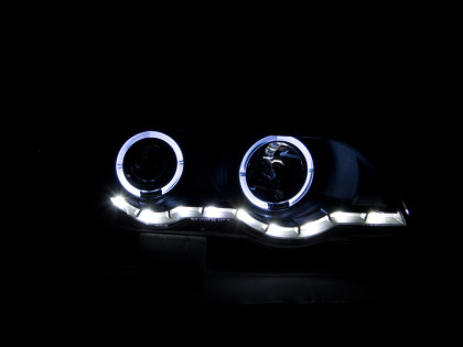 ANZO Projector Headlights w/ Halo Black for 2000-2003 BMW X5