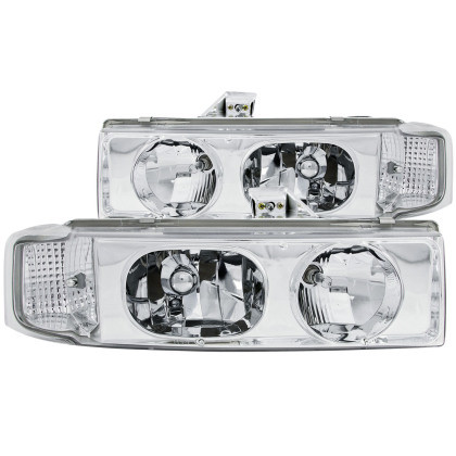 ANZO Crystal Headlights Chrome 1pc for 1995-2005 Chevrolet Astro Van