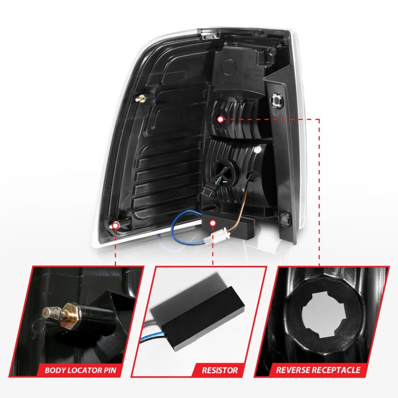 ANZO LED Taillights w/ Light Bar Black Housing Clear Lens for 07-17 Expedition