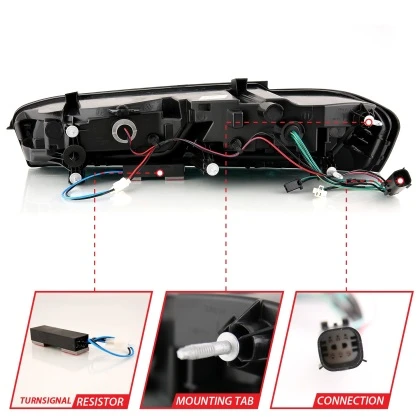 ANZO LED Taillight Red/Clear for 2016-2018 Chevrolet Camaro