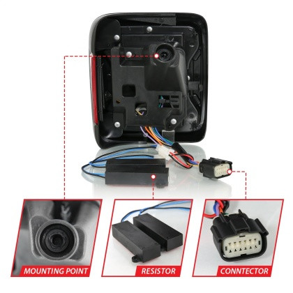 ANZO LED Taillights Black for 18-19 Jeep Wrangler JL