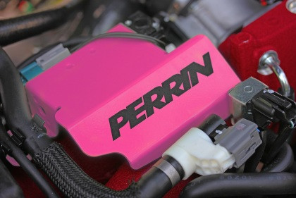 Perrin Boost Control Solenoid Cover - Hyper Pink for 2008+ STI