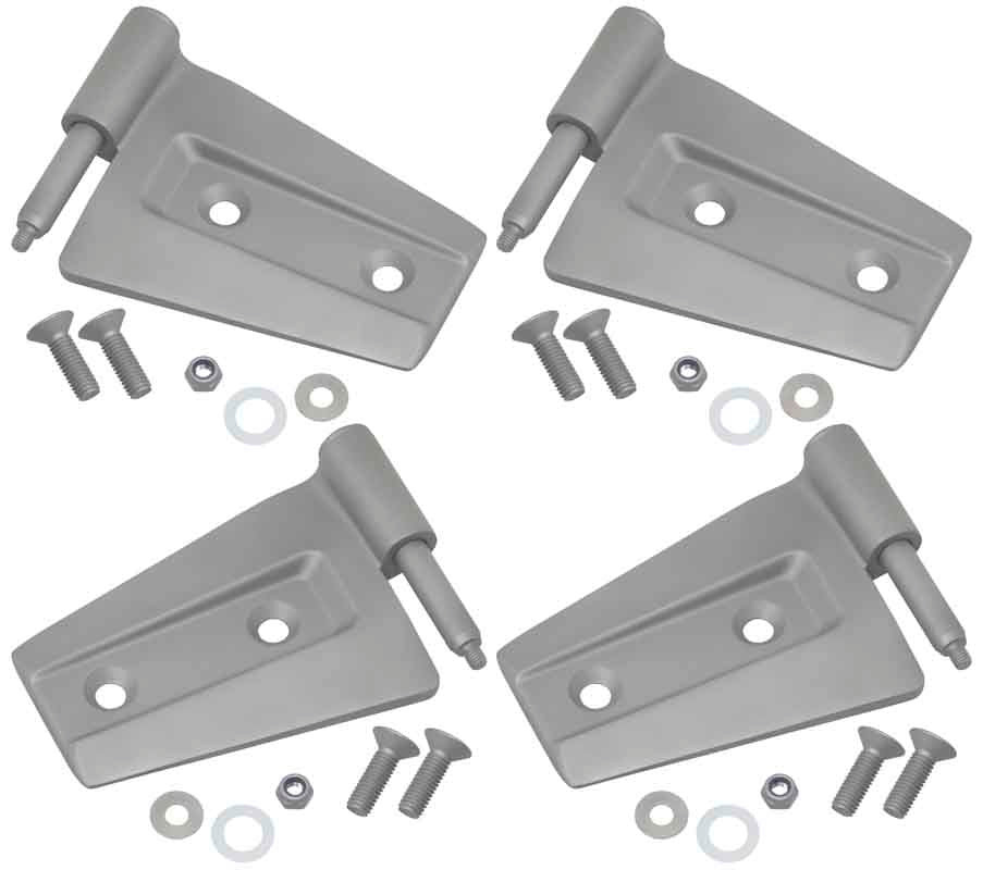 Kentrol Door Hinge Set 4 Pieces 2 Door Bare Grey for 07-18 Jeep Wrangler JK