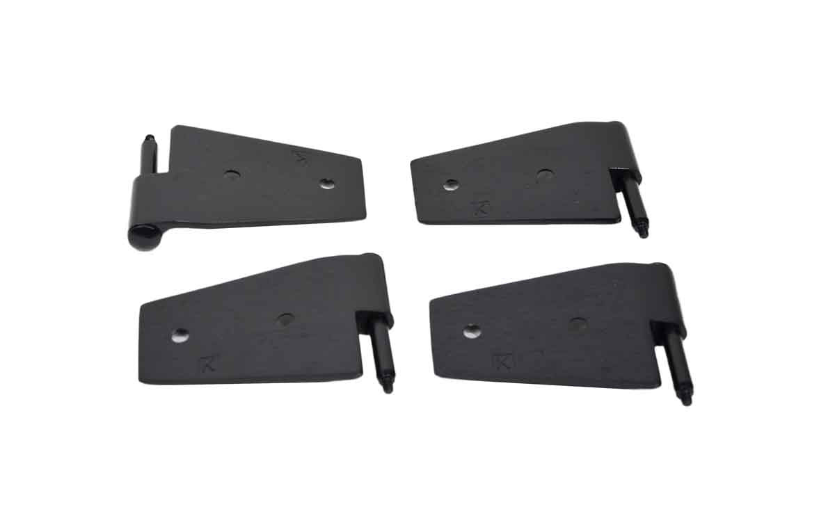 Kentrol Door Hinge Set 4 Pieces 2 Door - Powdercoat Black for 07-18 Wrangler JK