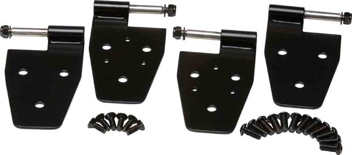 Kentrol Door Hinge Set 4 Pieces - Powdercoat Black for 87-95 Jeep Wrangler YJ