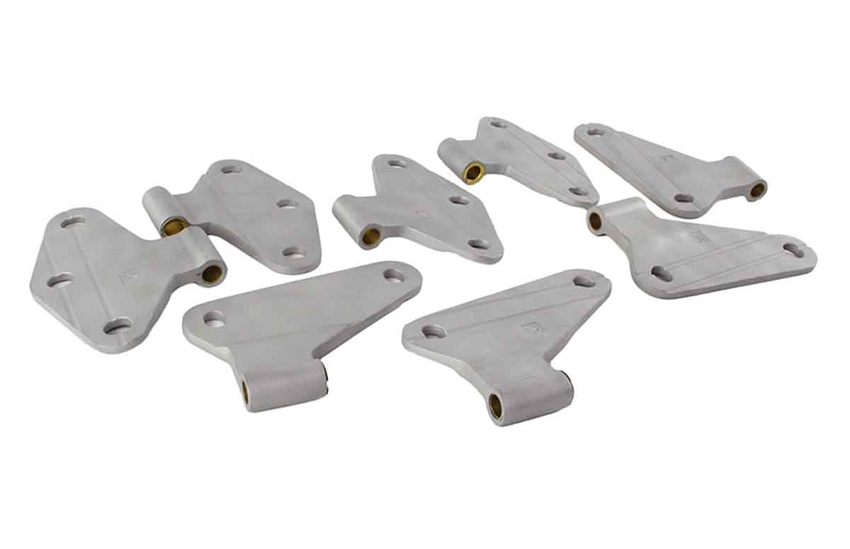 Kentrol Body Door Hinge Set 8 Pieces 4 Door Bare Grey for 07-18 Jeep Wrangler JK