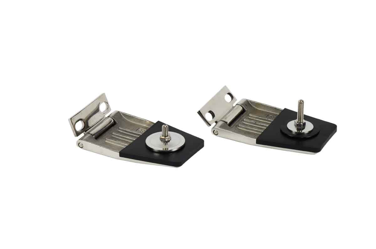 Kentrol Hardtop Liftgate Hinge Pair - Polished Silver for 87-06 Wrangler TJ/YJ