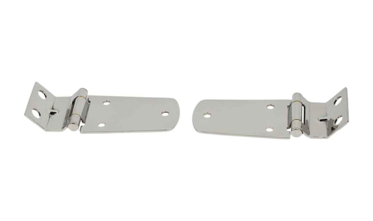 Kentrol Hood Hinge Pair - Polished Silver for 97-06 Jeep Wrangler TJ