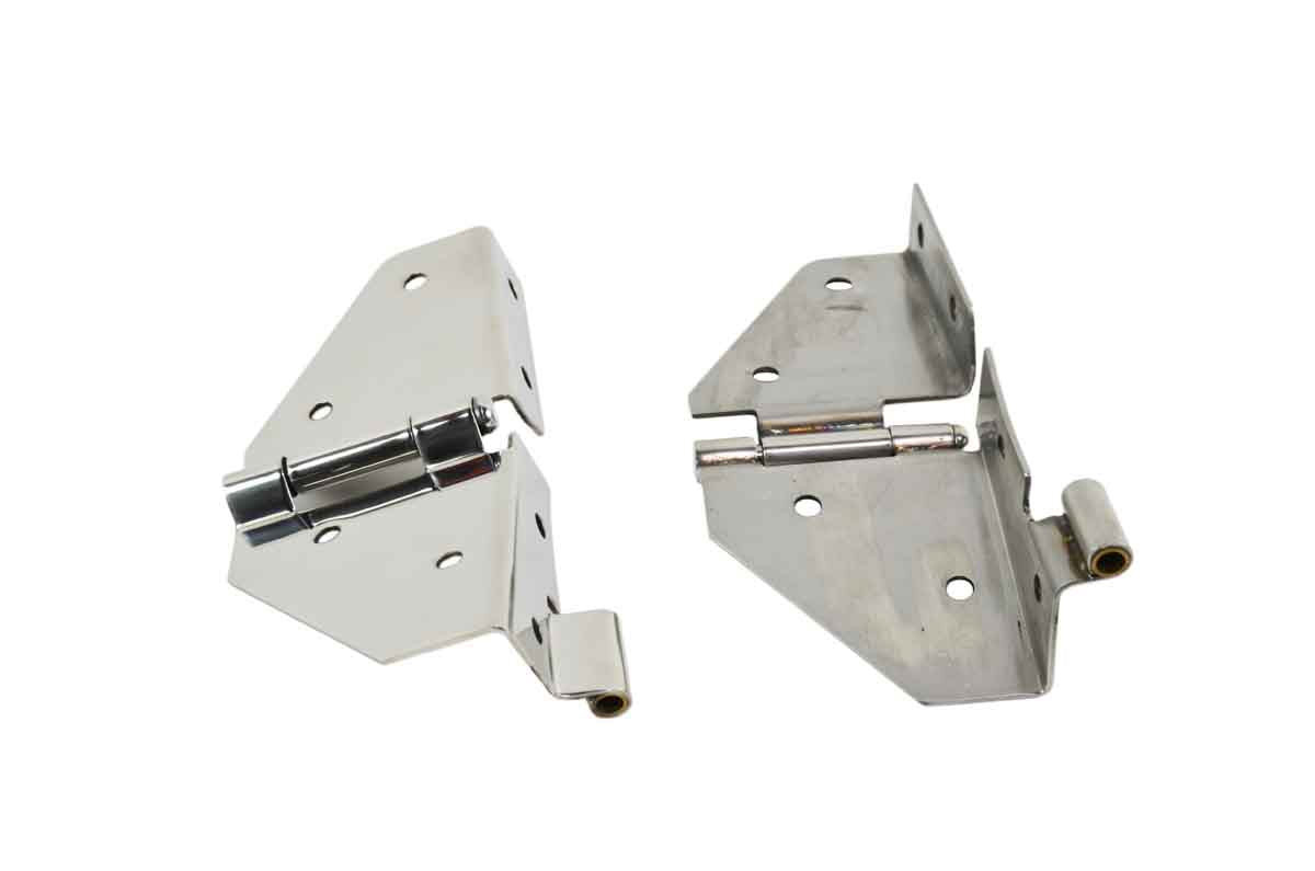 Kentrol Windshield Hinge No Mirror Holes Pair - Silver for 76-95 Wrangler CJ/YJ