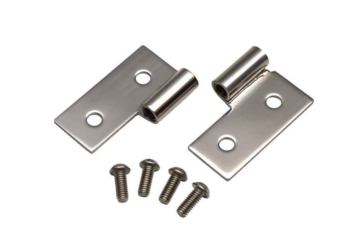Kentrol Lower Door Hinge Pair - Polished Silver for 76-06 JEEP CJ Wrangler YJ/TJ