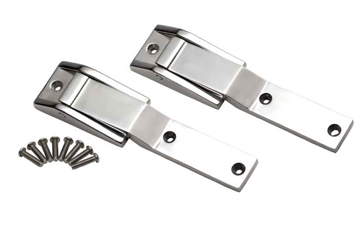 Kentrol Tailgate Hinge Pair - Polished Silver for 97-04 Jeep Wrangler TJ