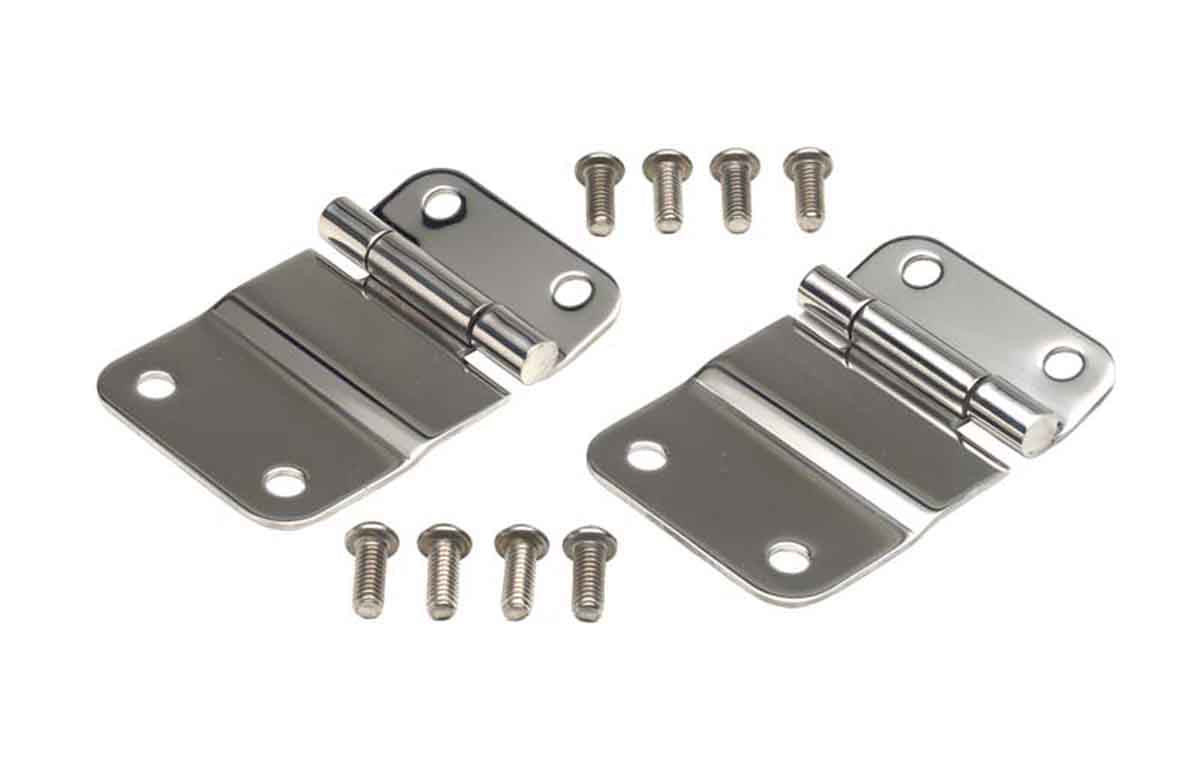 Kentrol Tailgate Hinge Pair - Polished Silver for 76-86 Jeep CJ7